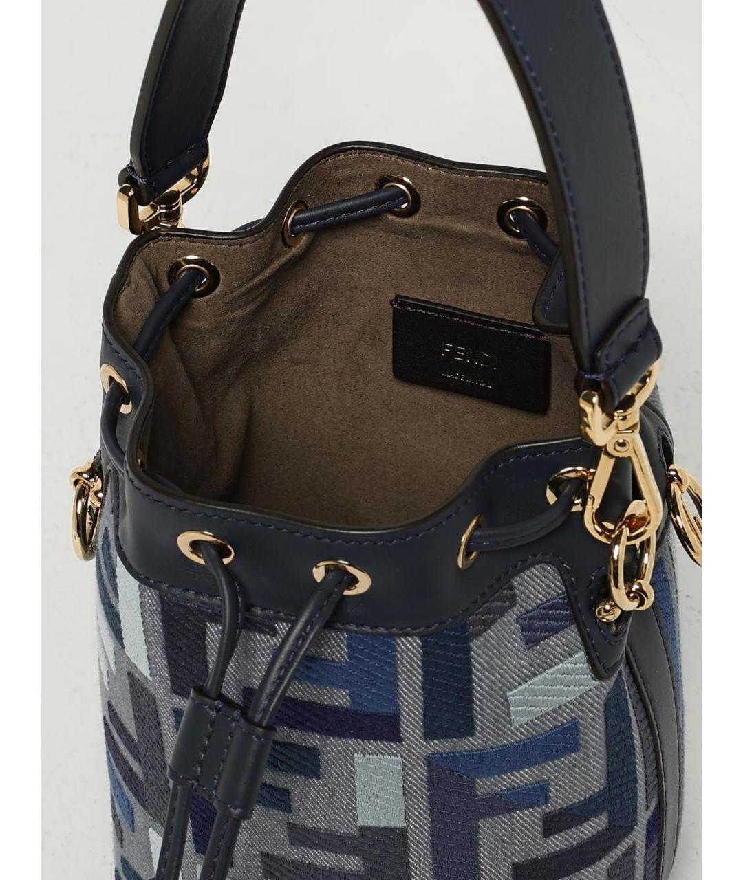 FENDI Синяя тканевая сумка через плечо, фото 5