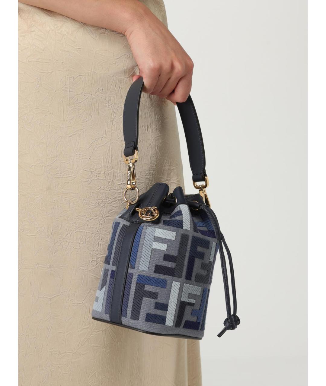 FENDI Синяя тканевая сумка через плечо, фото 2