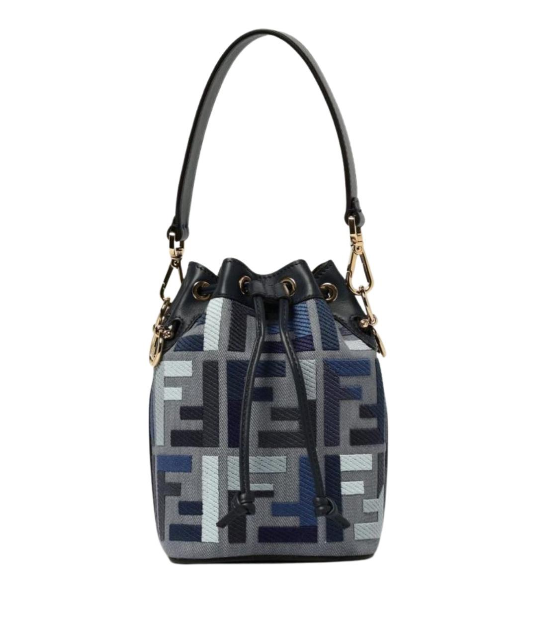 FENDI Синяя тканевая сумка через плечо, фото 1