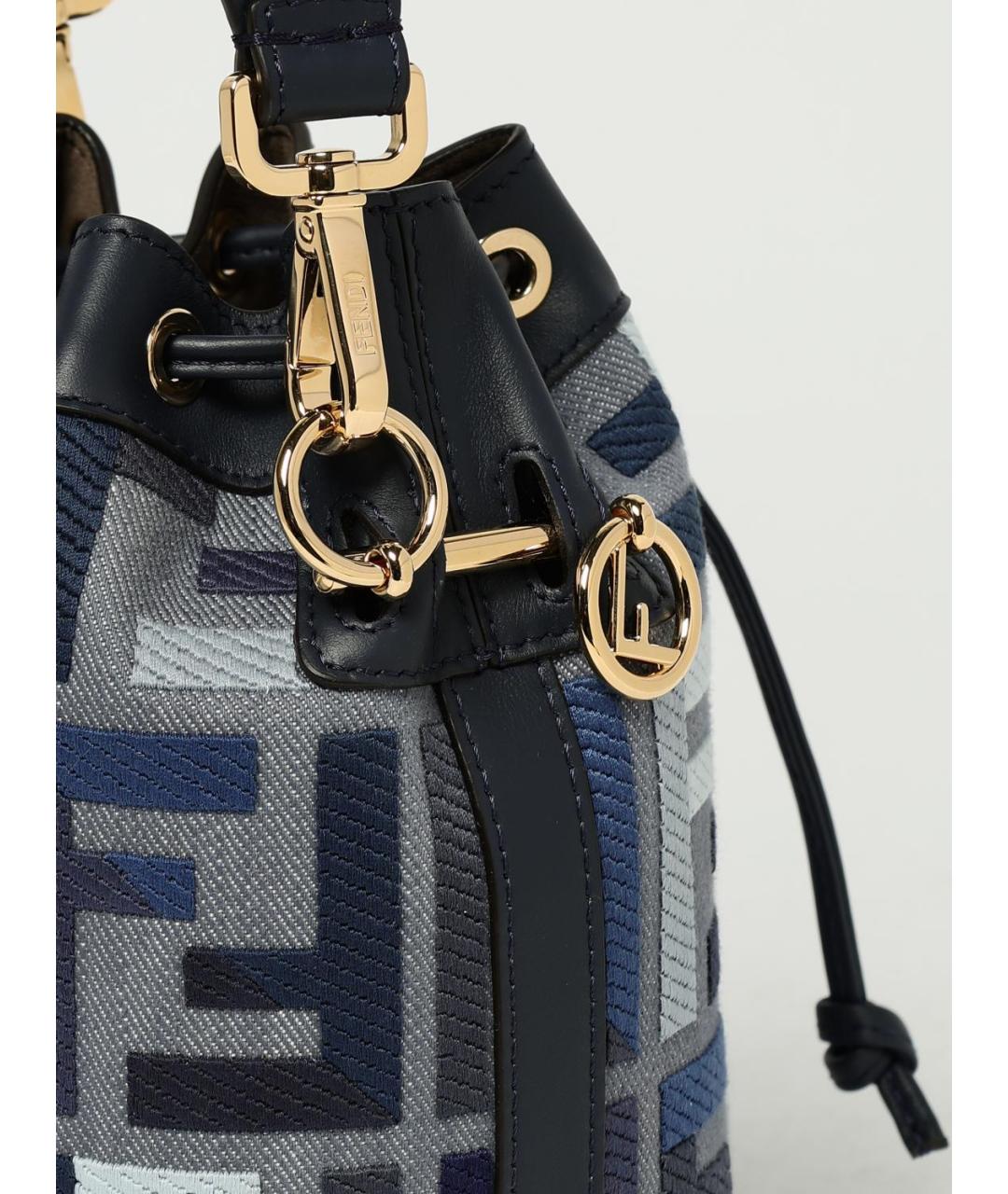 FENDI Синяя тканевая сумка через плечо, фото 4