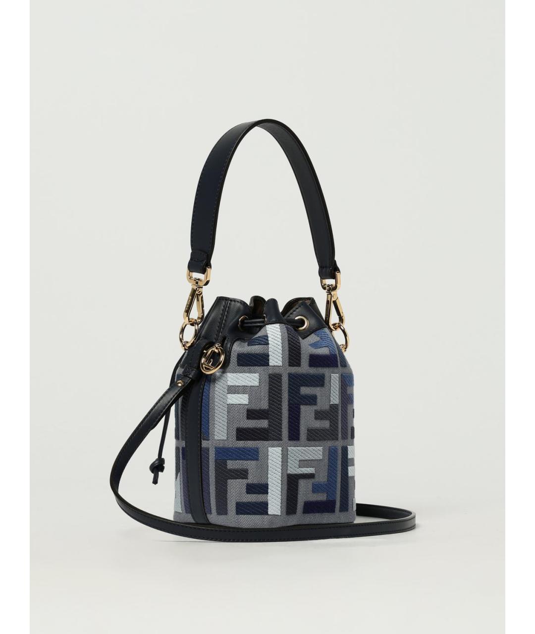 FENDI Синяя тканевая сумка через плечо, фото 3