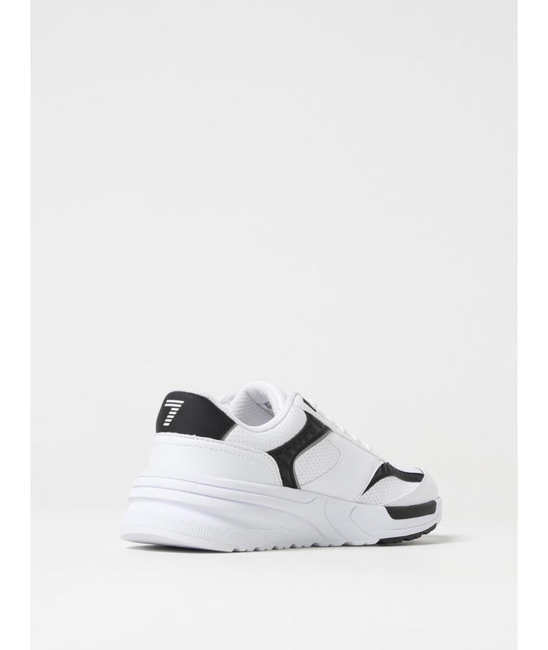 EA7 Белые синтетические низкие кроссовки / кеды, фото 3