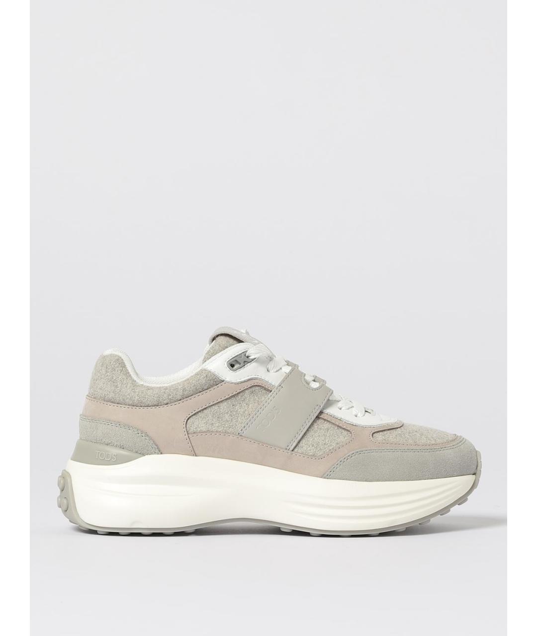 TOD'S Серые кожаные кроссовки, фото 5