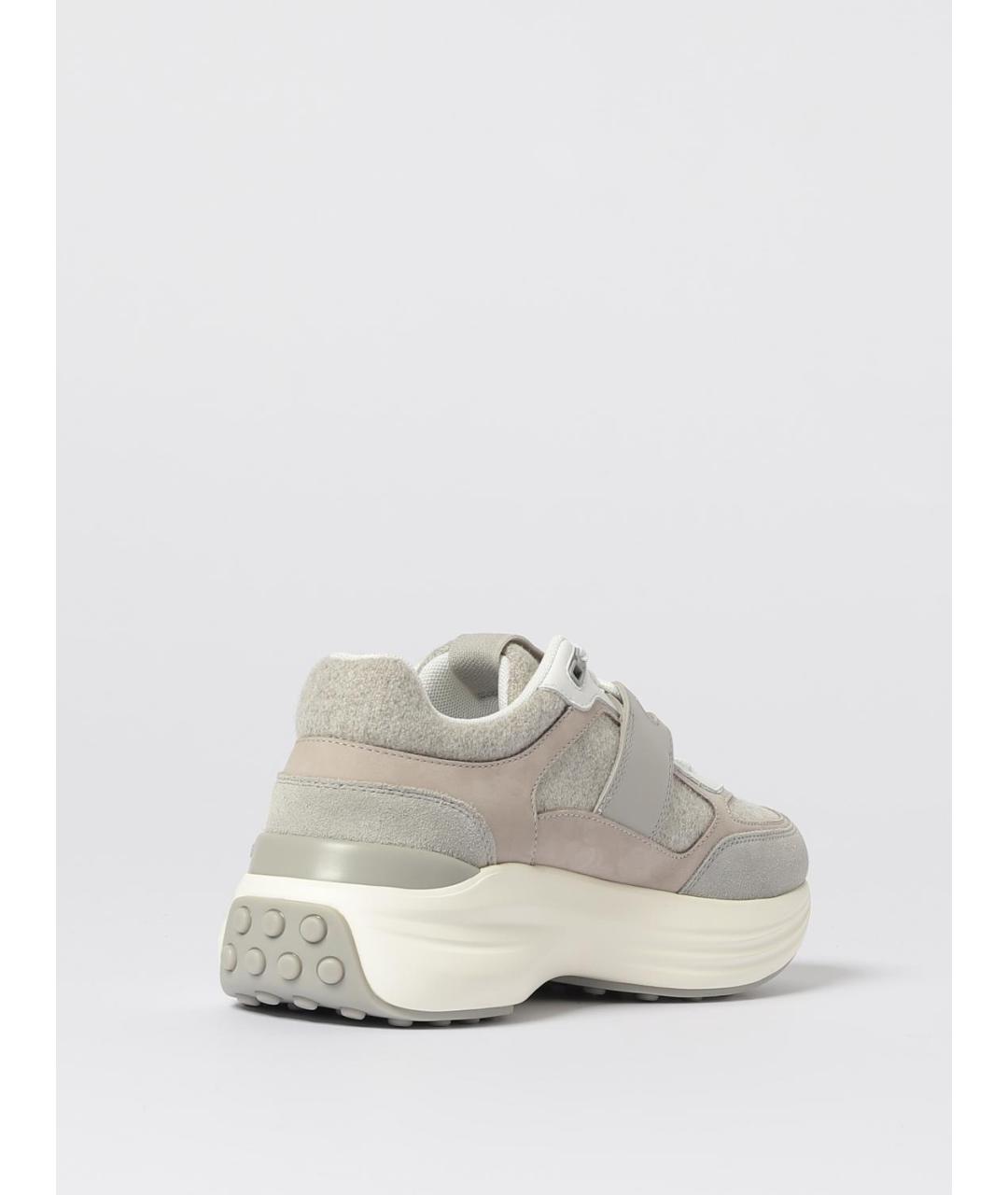 TOD'S Серые кожаные кроссовки, фото 3