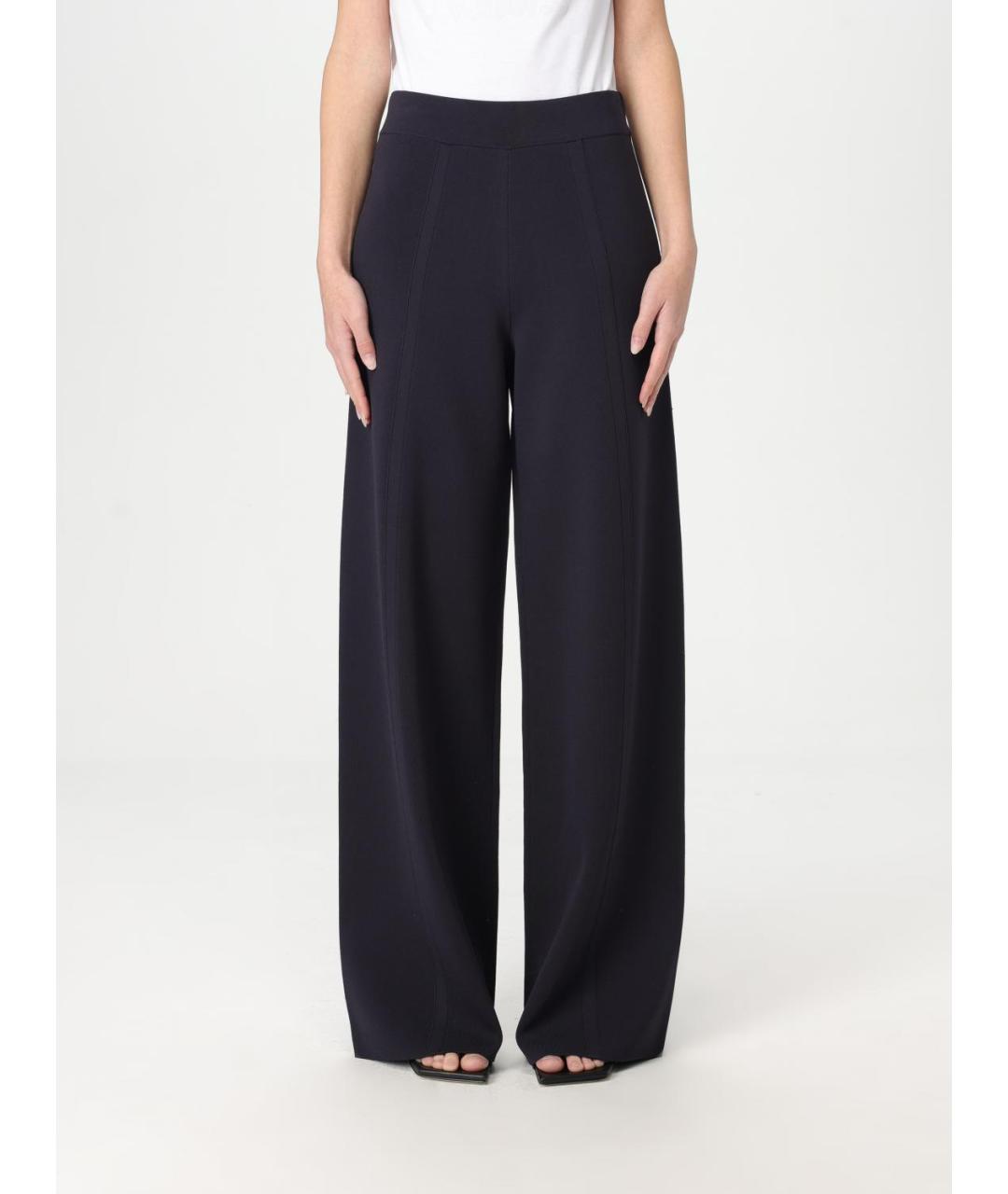 MAX MARA Синие полиамидовые брюки широкие, фото 6