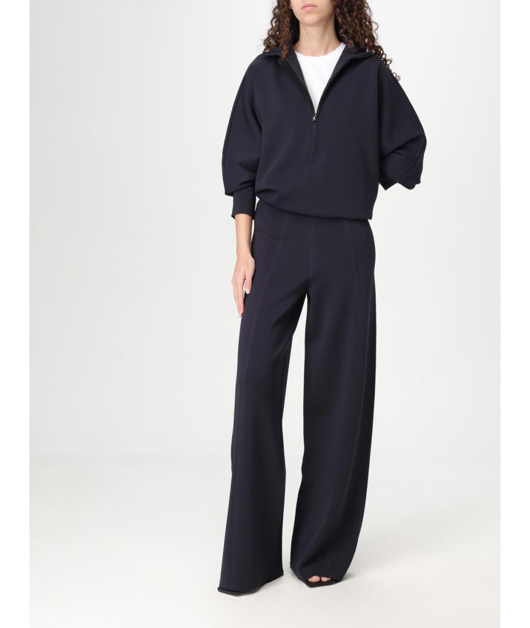 MAX MARA Синие полиамидовые брюки широкие, фото 2