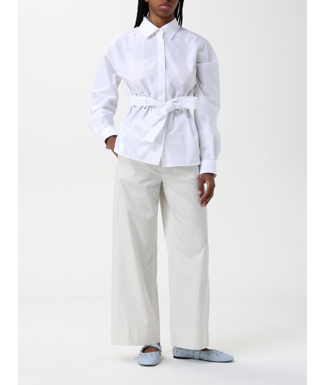 'S MAX MARA Бежевые хлопковые прямые брюки, фото 2