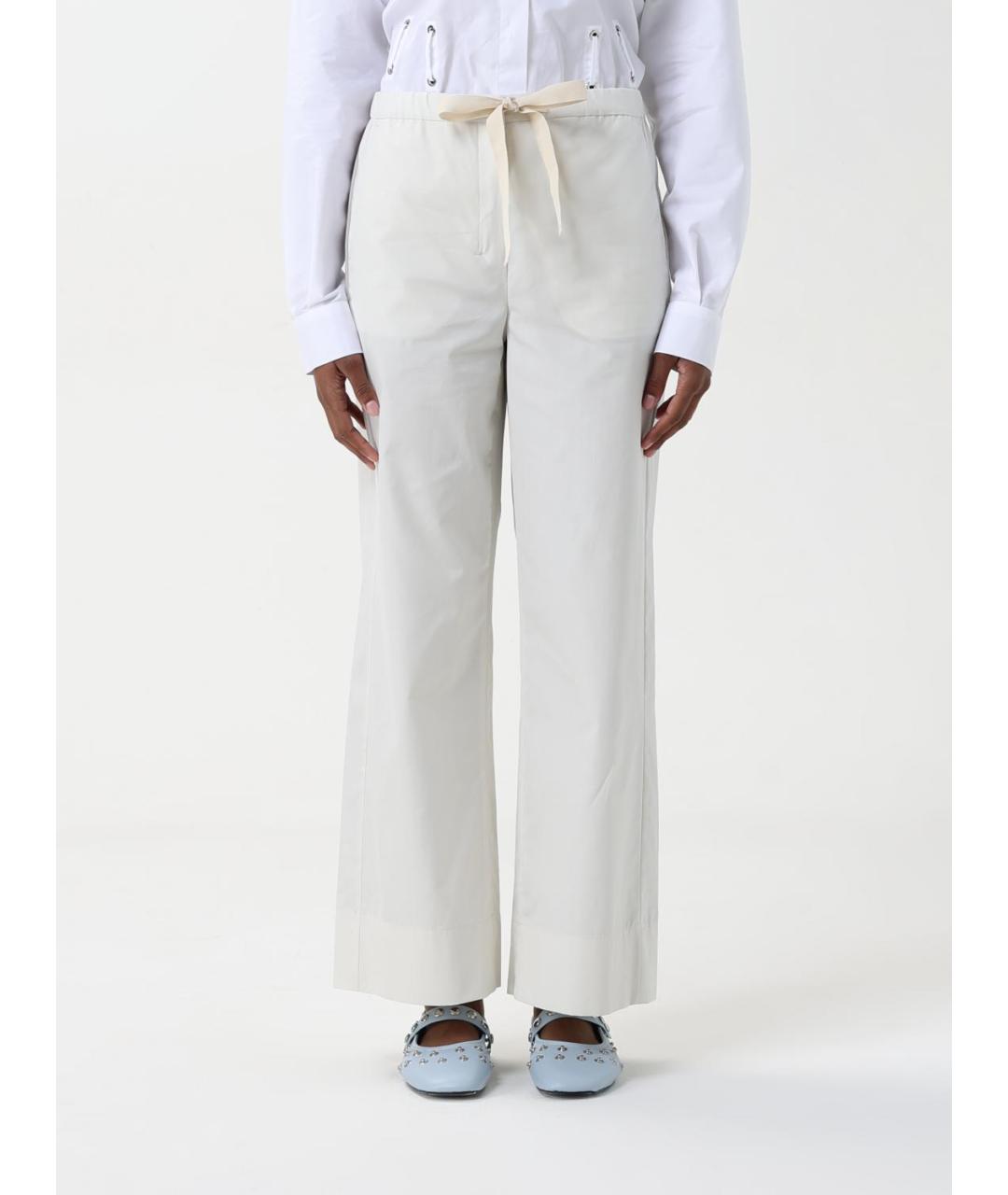 'S MAX MARA Бежевые хлопковые прямые брюки, фото 6