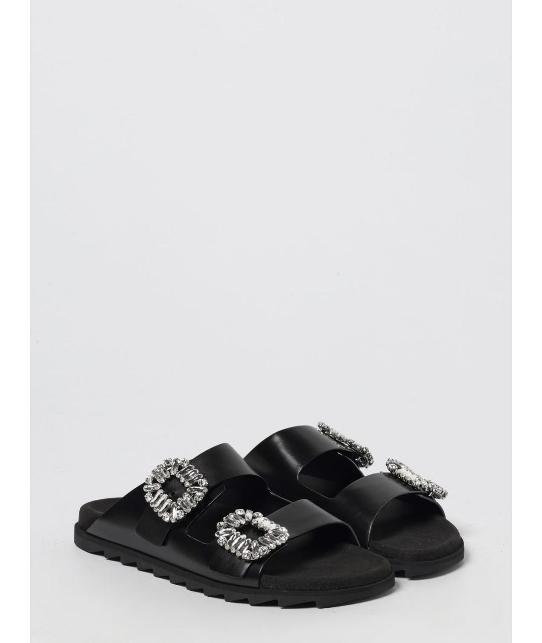 ROGER VIVIER Черные кожаные сандалии, фото 2