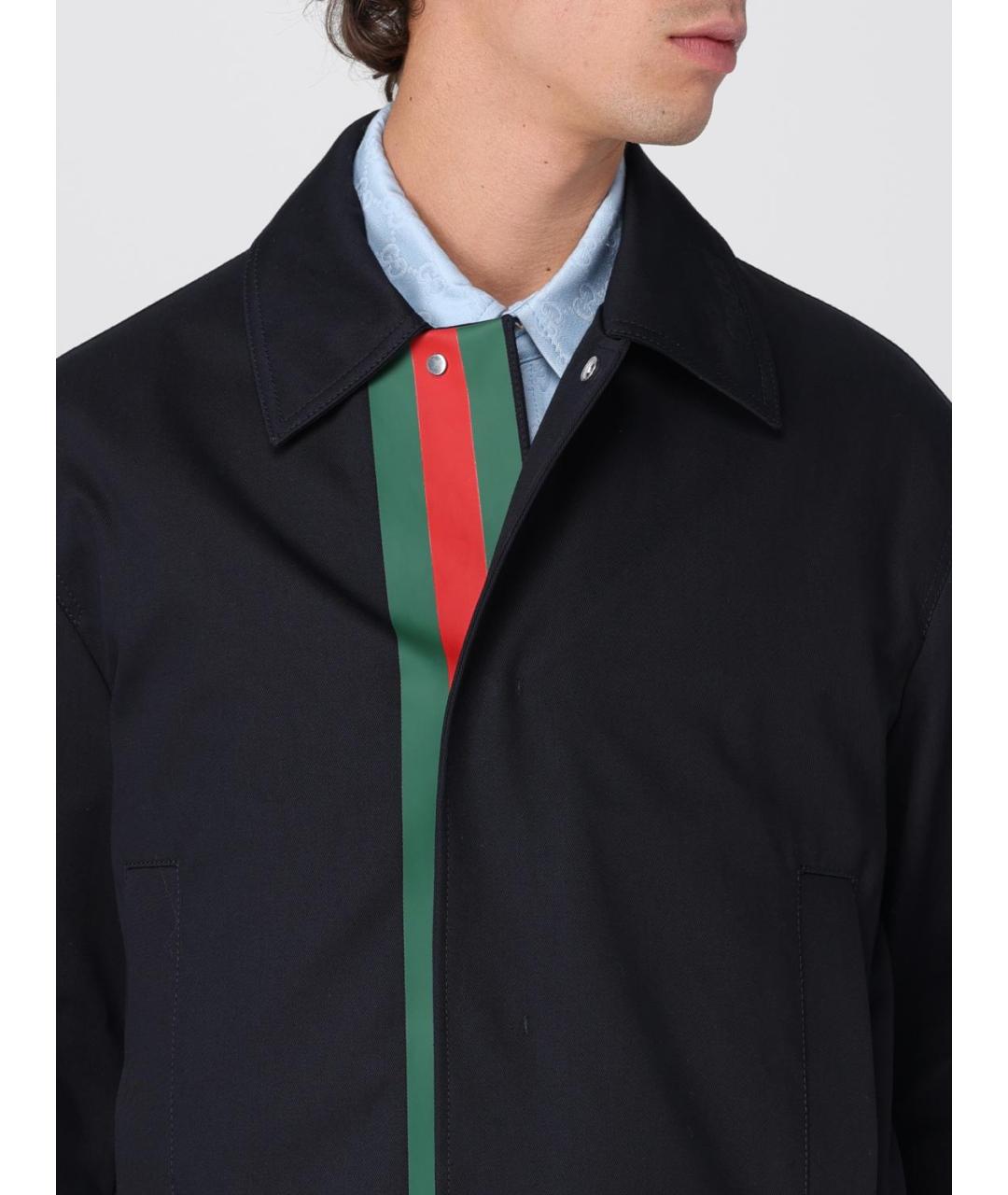 GUCCI Темно-синяя хлопковая куртка, фото 6