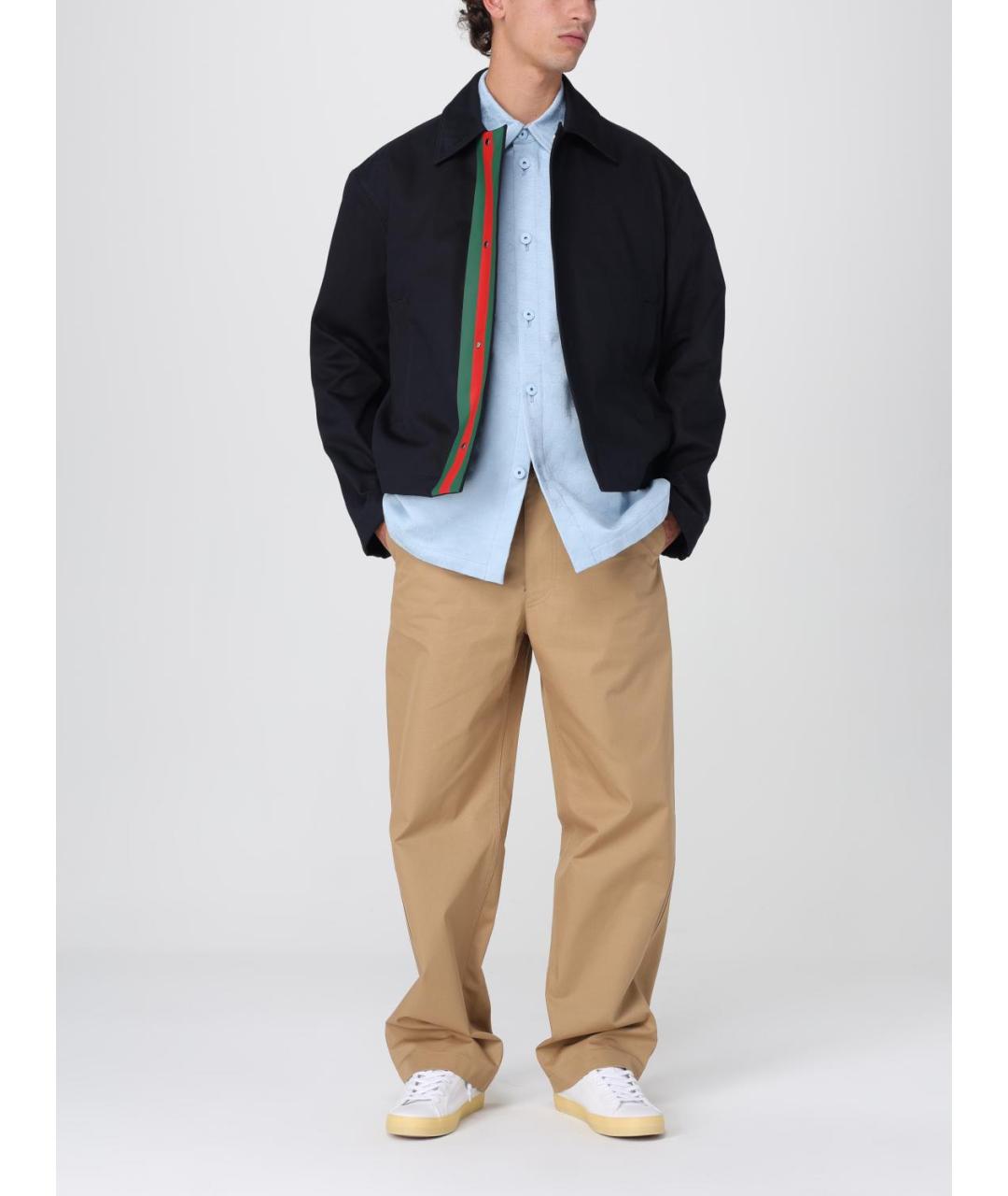 GUCCI Темно-синяя хлопковая куртка, фото 3