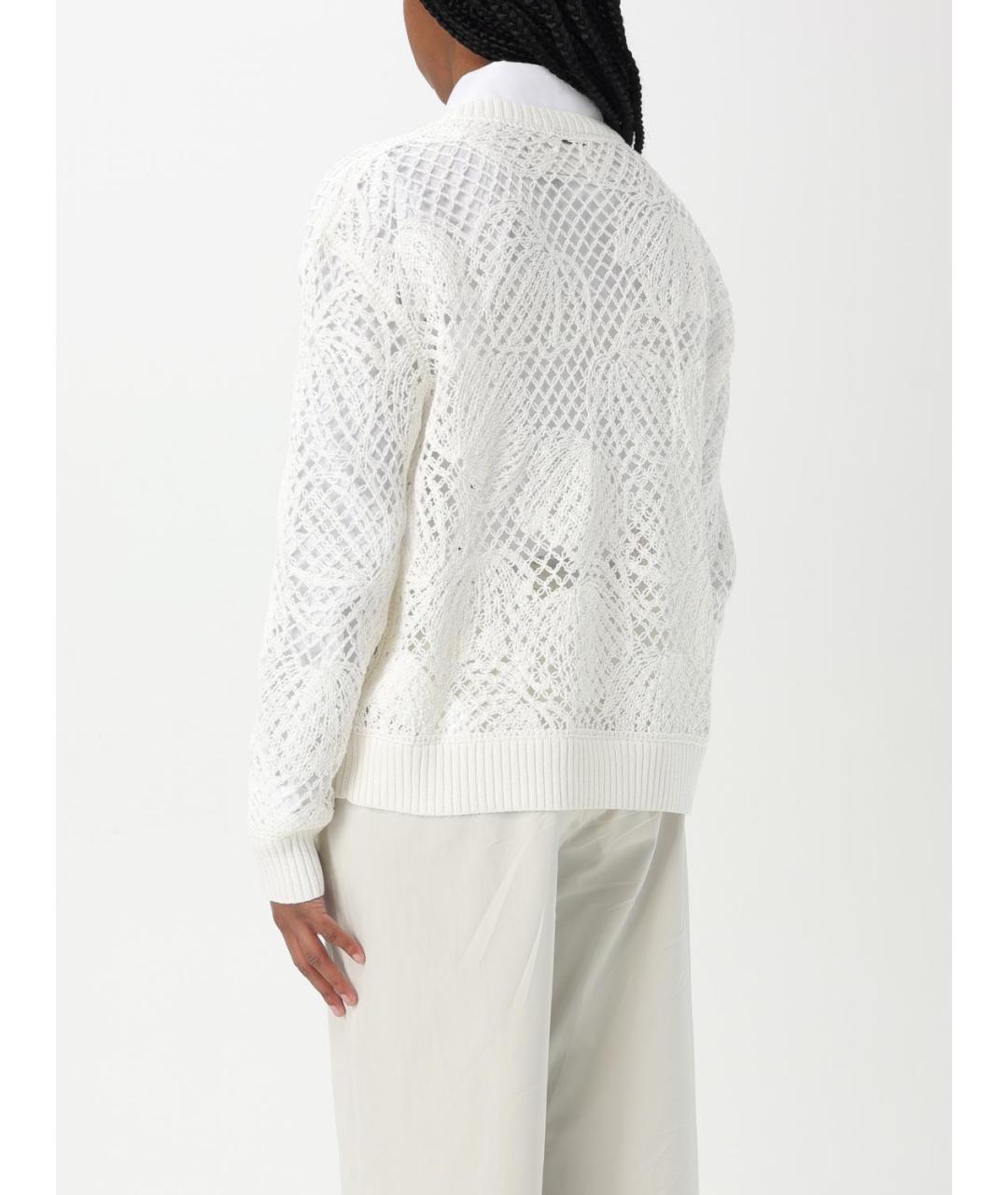 MAX MARA Белый хлопковый джемпер / свитер, фото 4