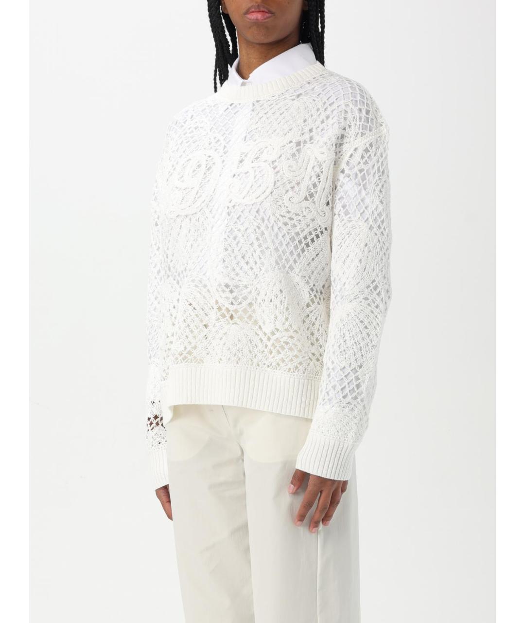 MAX MARA Белый хлопковый джемпер / свитер, фото 5
