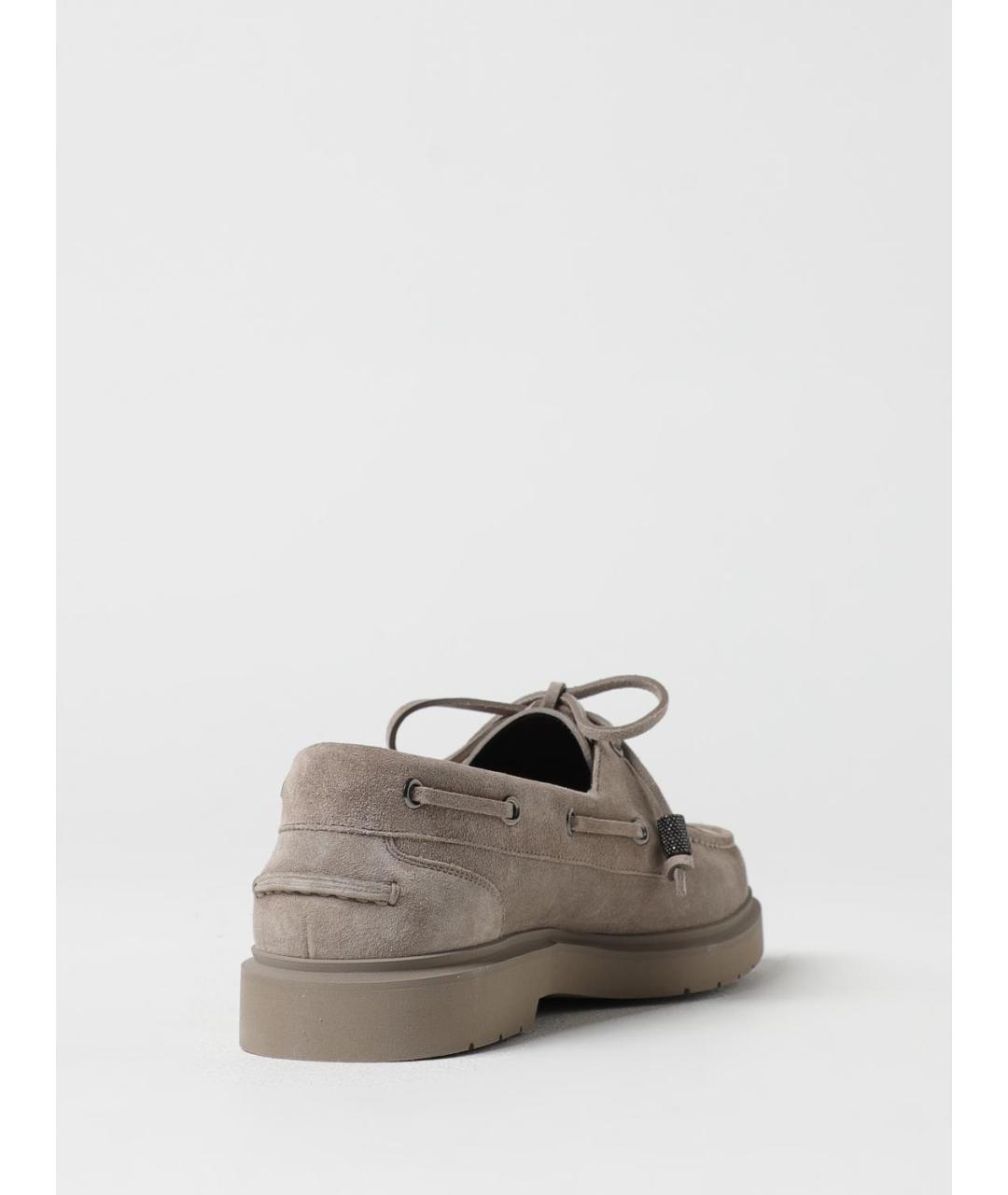BRUNELLO CUCINELLI Бежевые замшевые лоферы, фото 3