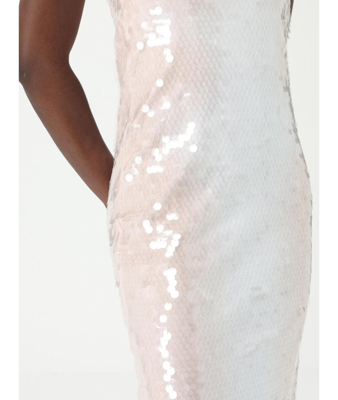 SPORTMAX Белое полиамидовое коктейльное платье, фото 5