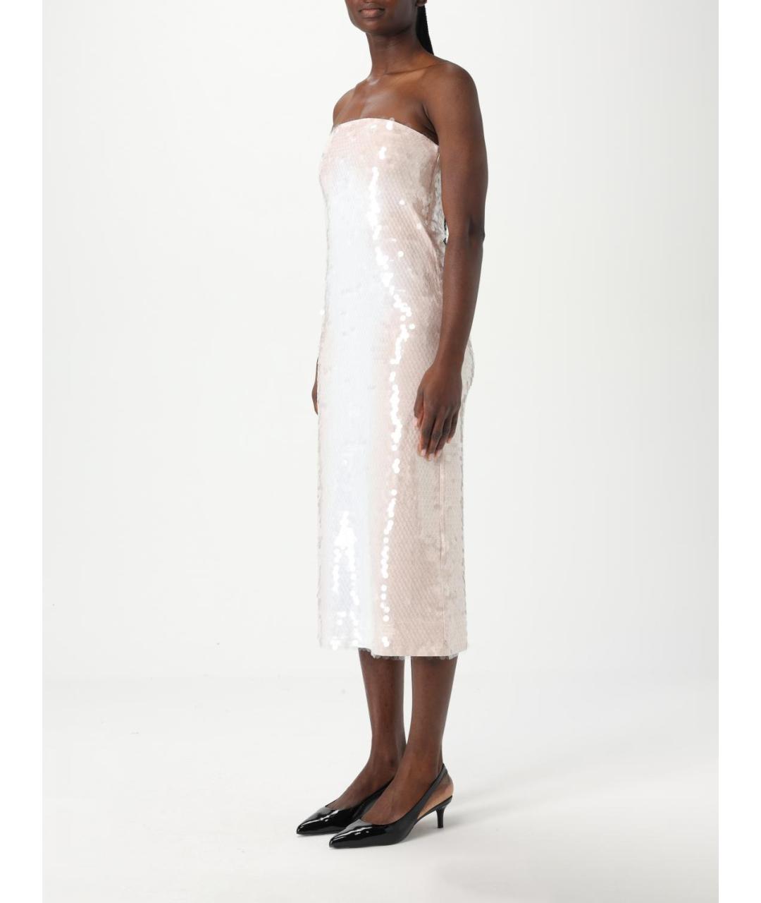 SPORTMAX Белое полиамидовое коктейльное платье, фото 4