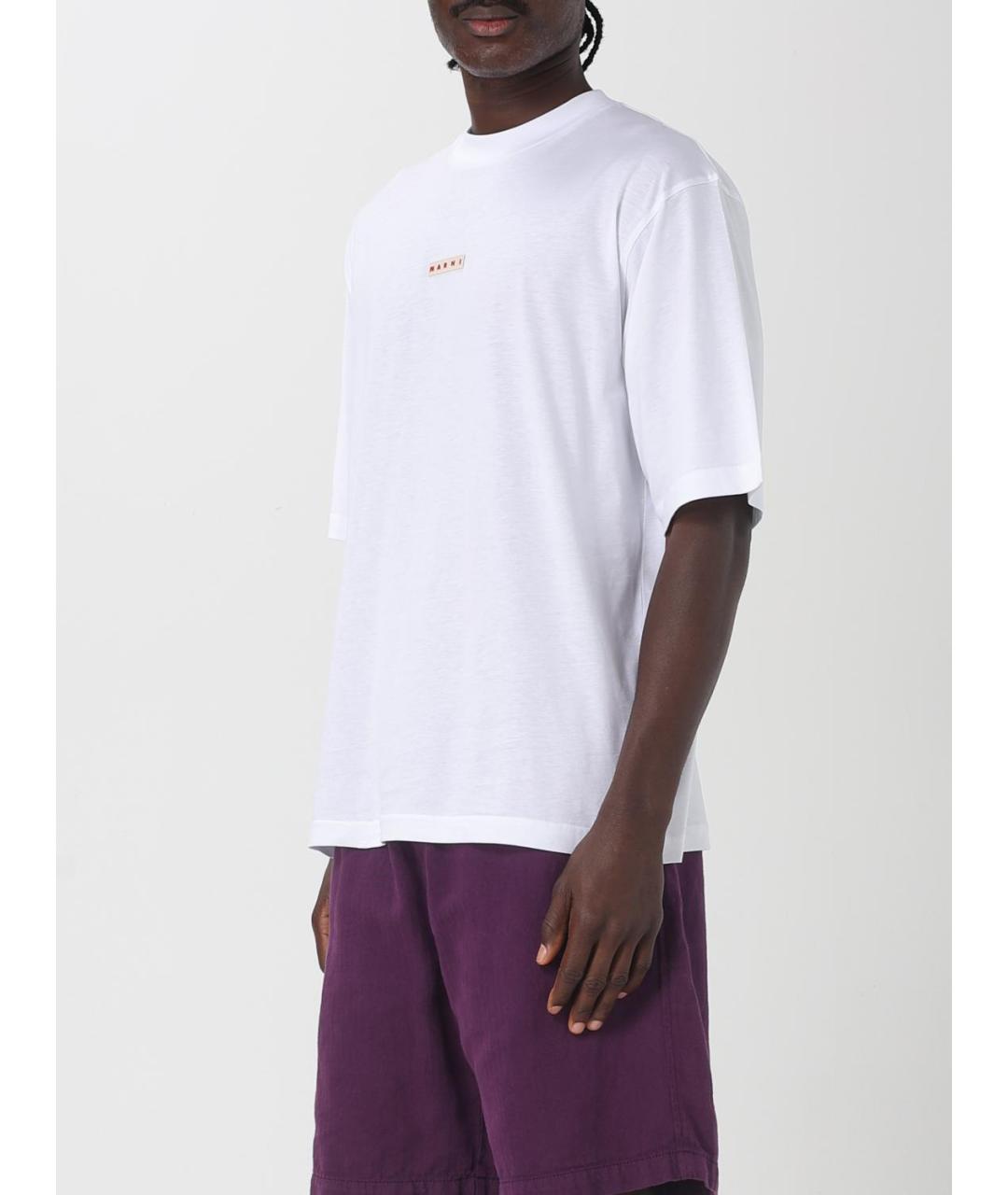 MARNI Белая хлопковая футболка, фото 3