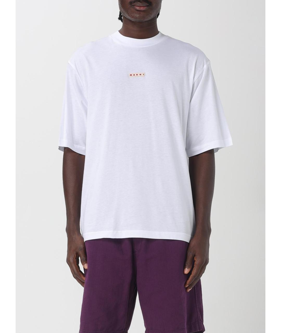 MARNI Белая хлопковая футболка, фото 5