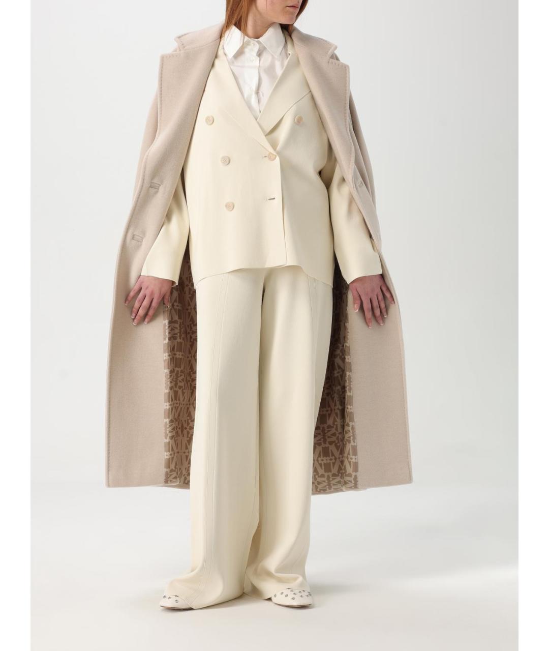 MAX MARA Бежевое шерстяное пальто, фото 3