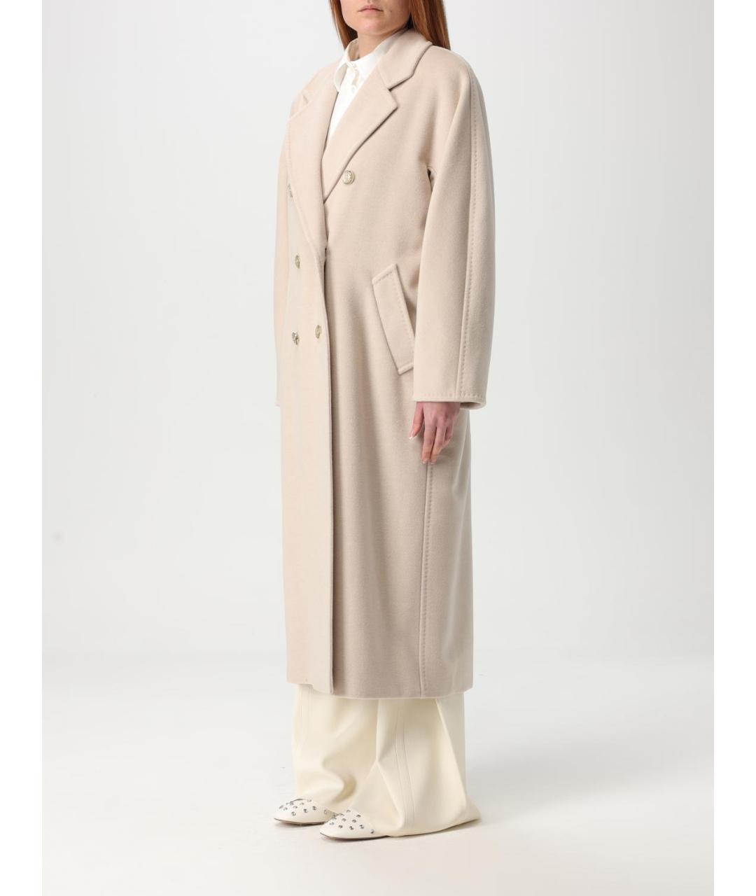 MAX MARA Бежевое шерстяное пальто, фото 5