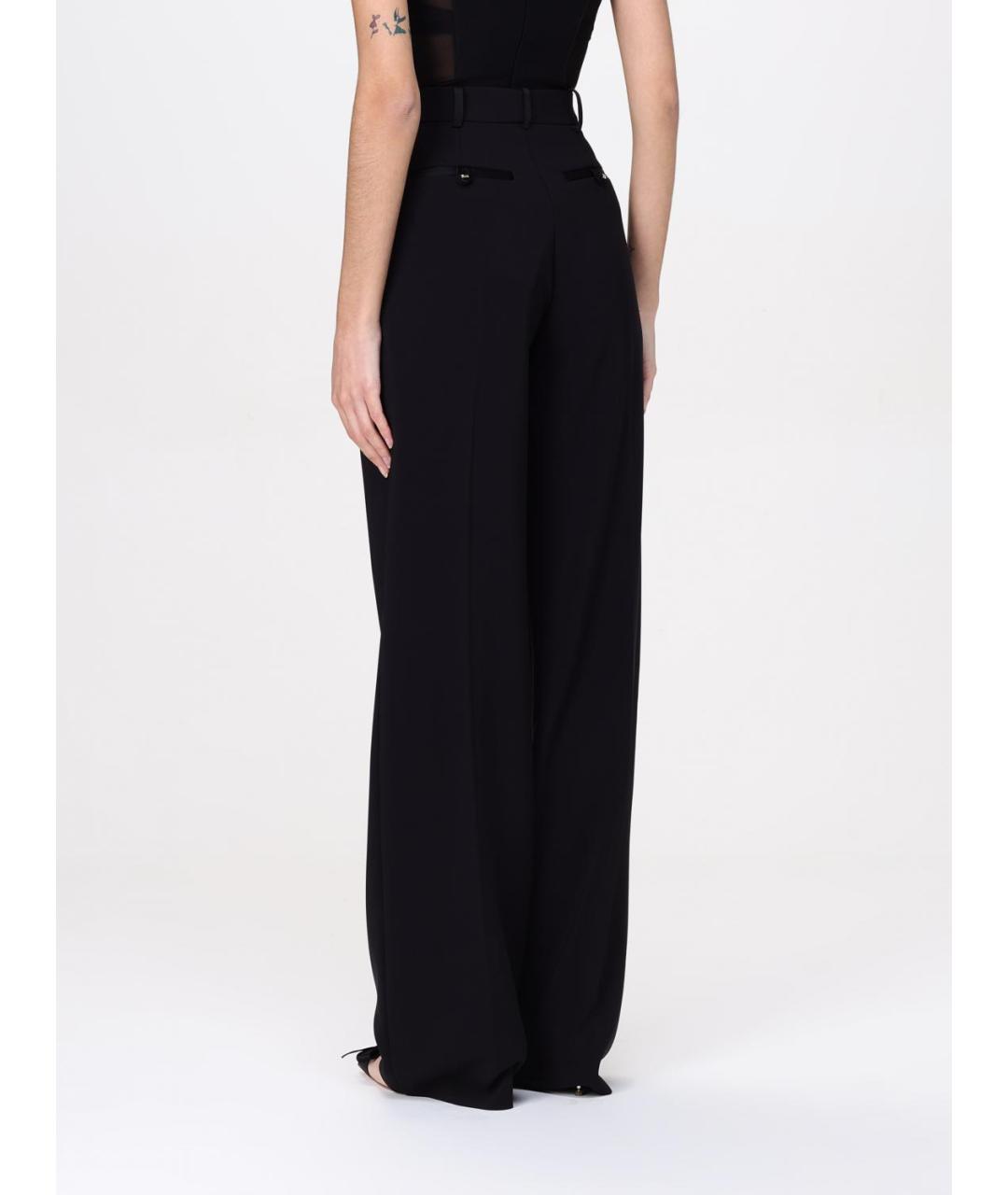 ELISABETTA FRANCHI Черные прямые брюки, фото 2