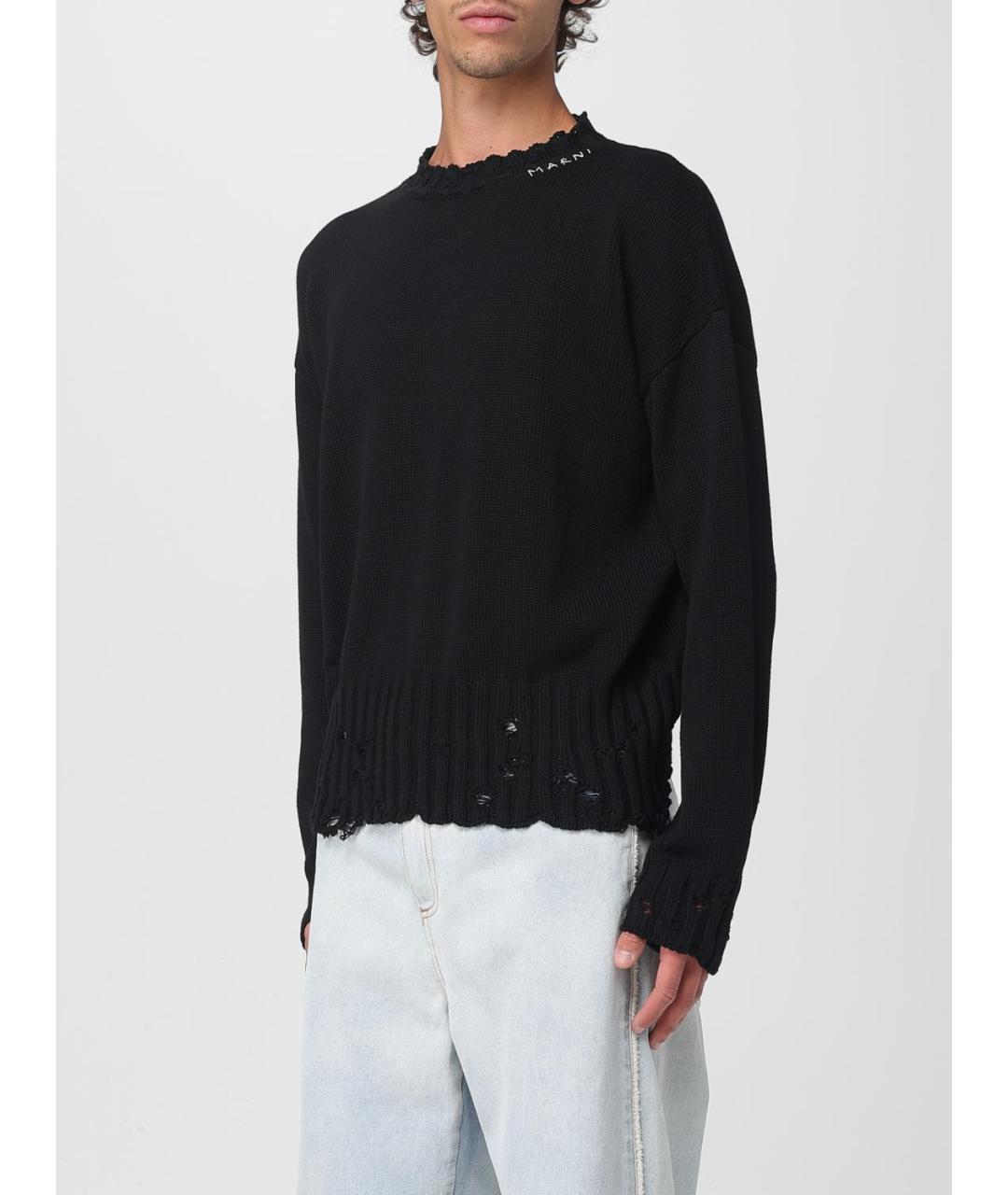 MARNI Черный хлопковый джемпер / свитер, фото 4