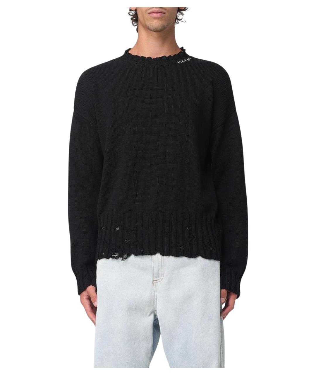 MARNI Черный хлопковый джемпер / свитер, фото 1