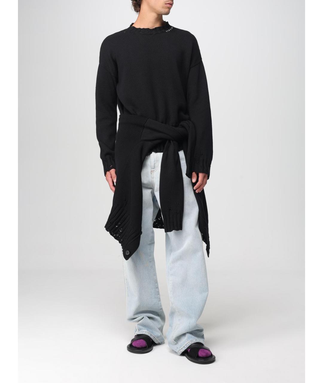 MARNI Черный хлопковый джемпер / свитер, фото 2