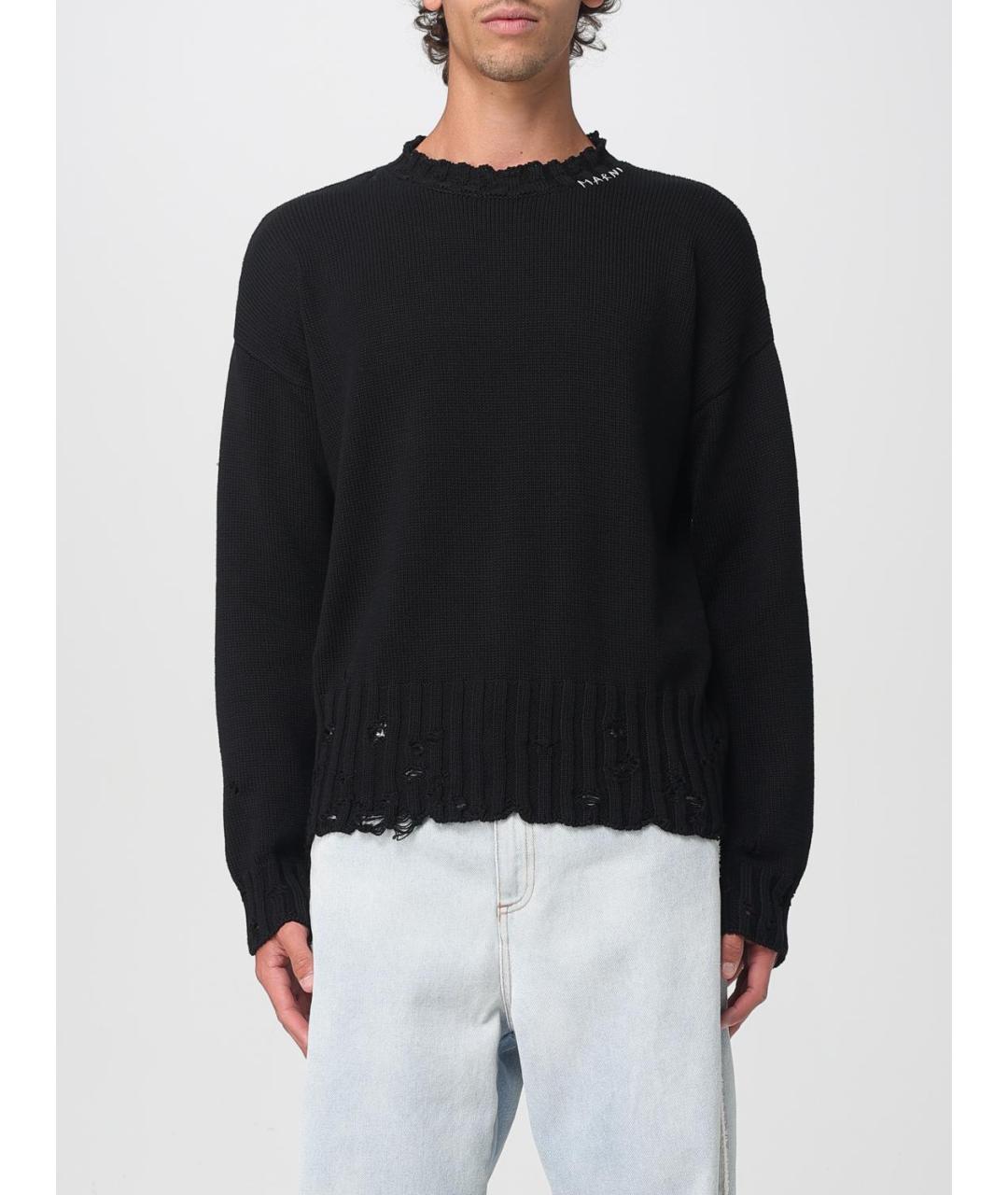 MARNI Черный хлопковый джемпер / свитер, фото 6