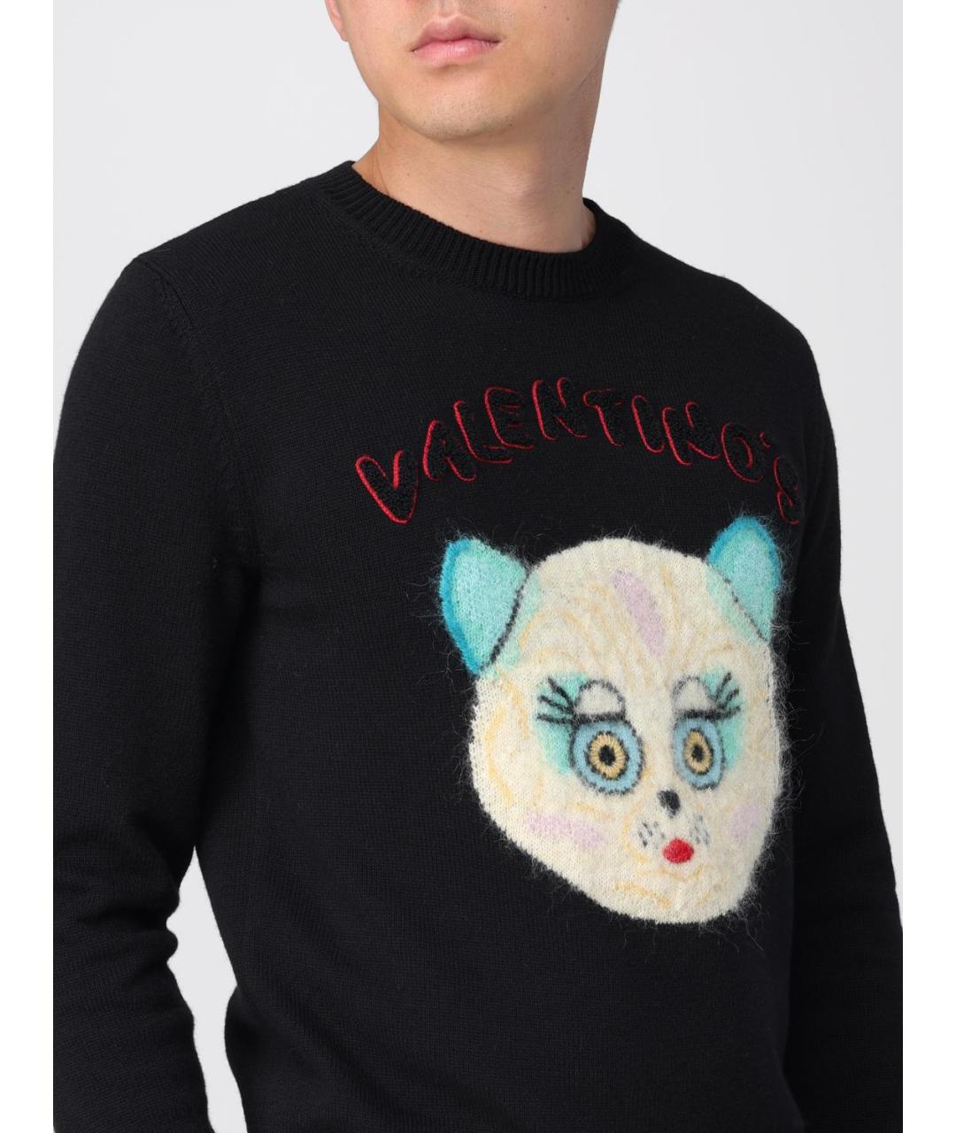 VALENTINO Черный хлопковый джемпер / свитер, фото 6