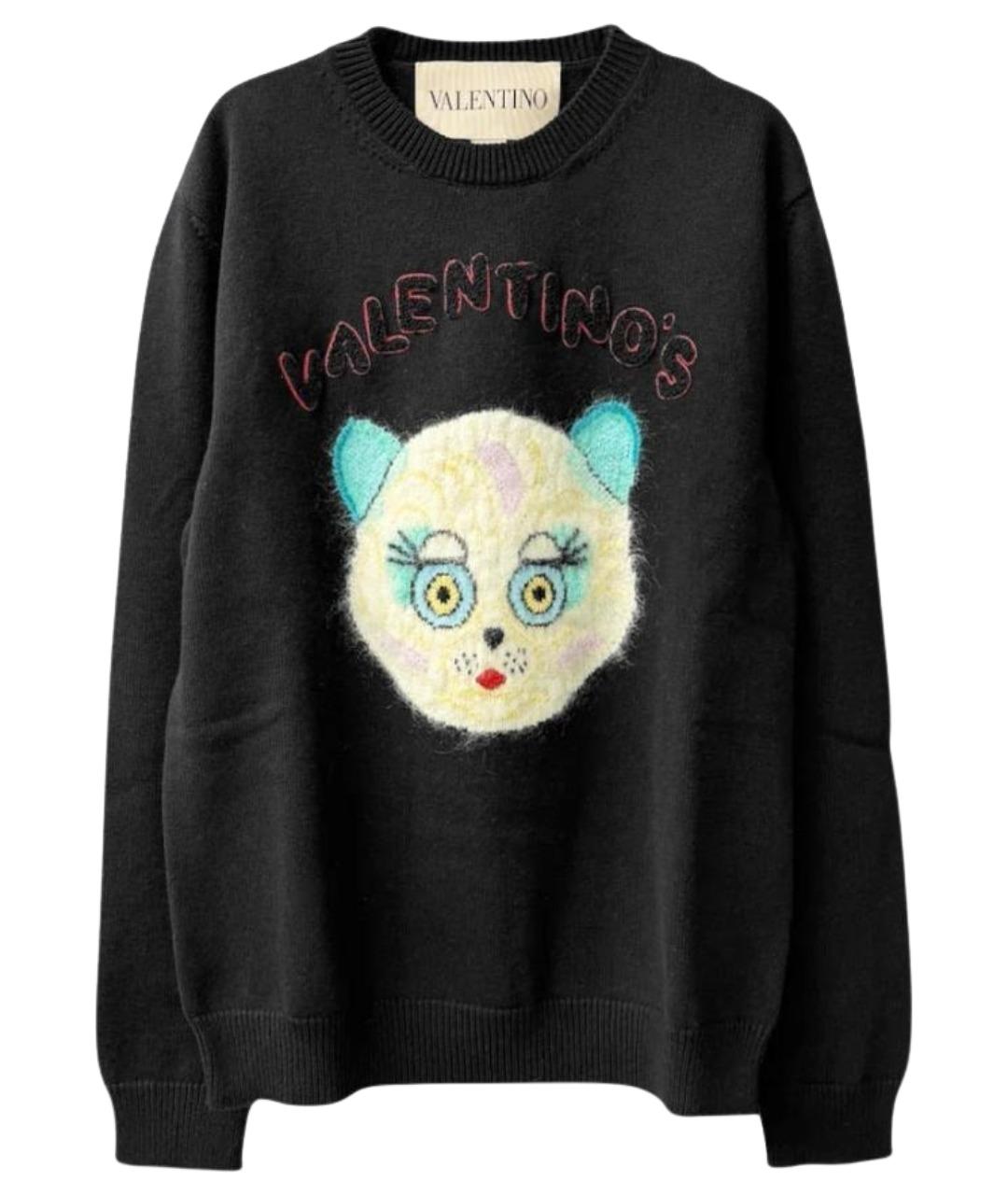 VALENTINO Черный хлопковый джемпер / свитер, фото 1