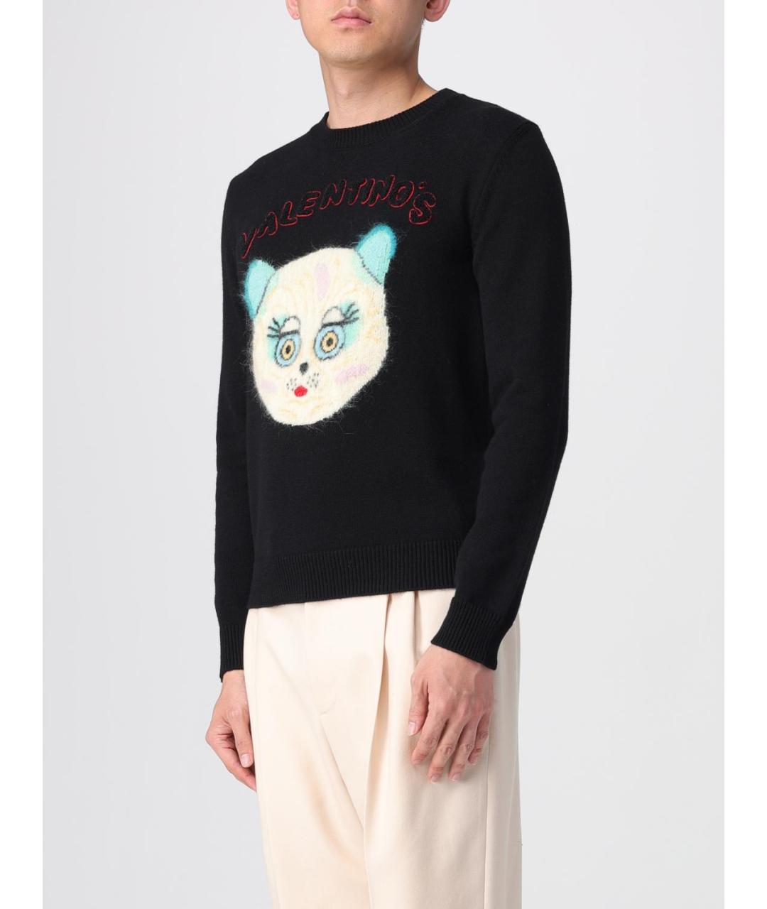 VALENTINO Черный хлопковый джемпер / свитер, фото 5