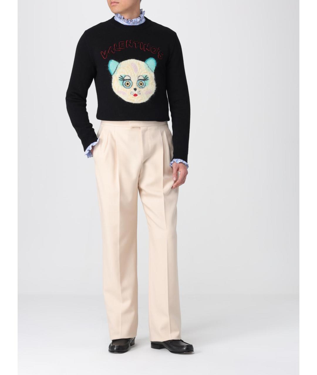 VALENTINO Черный хлопковый джемпер / свитер, фото 3