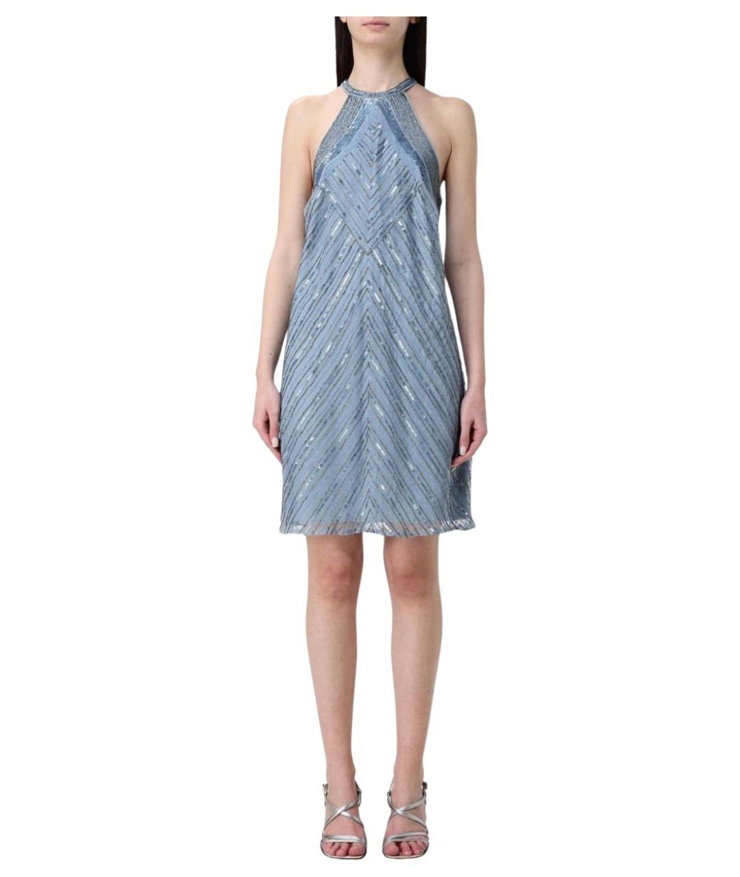 RALPH LAUREN Голубое полиэстеровое повседневное платье, фото 1