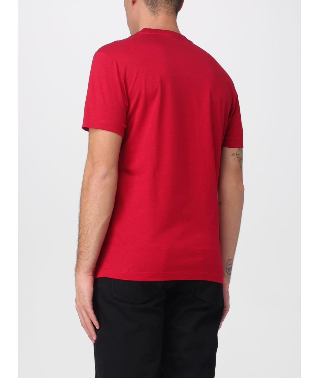 VERSACE Красная хлопковая футболка, фото 3