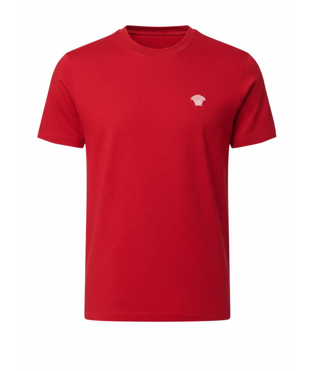 VERSACE Красная хлопковая футболка, фото 1