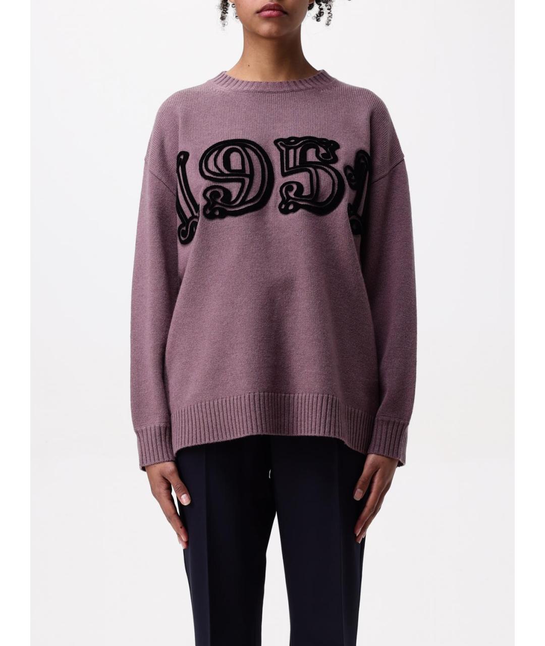 MAX MARA Фиолетовый шерстяной джемпер / свитер, фото 2