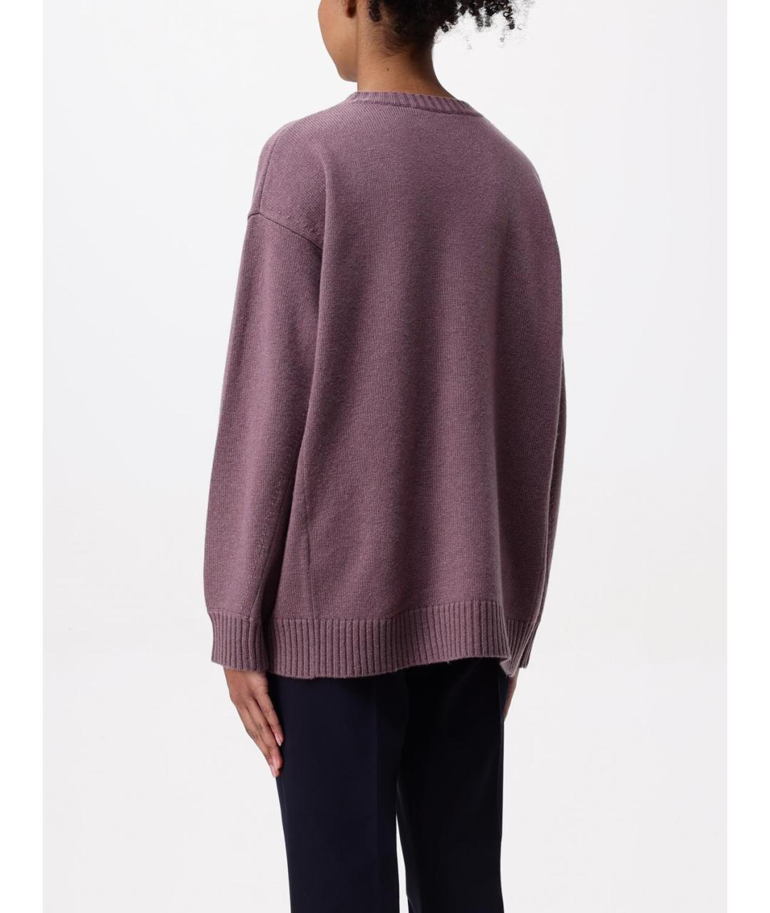 MAX MARA Фиолетовый шерстяной джемпер / свитер, фото 3