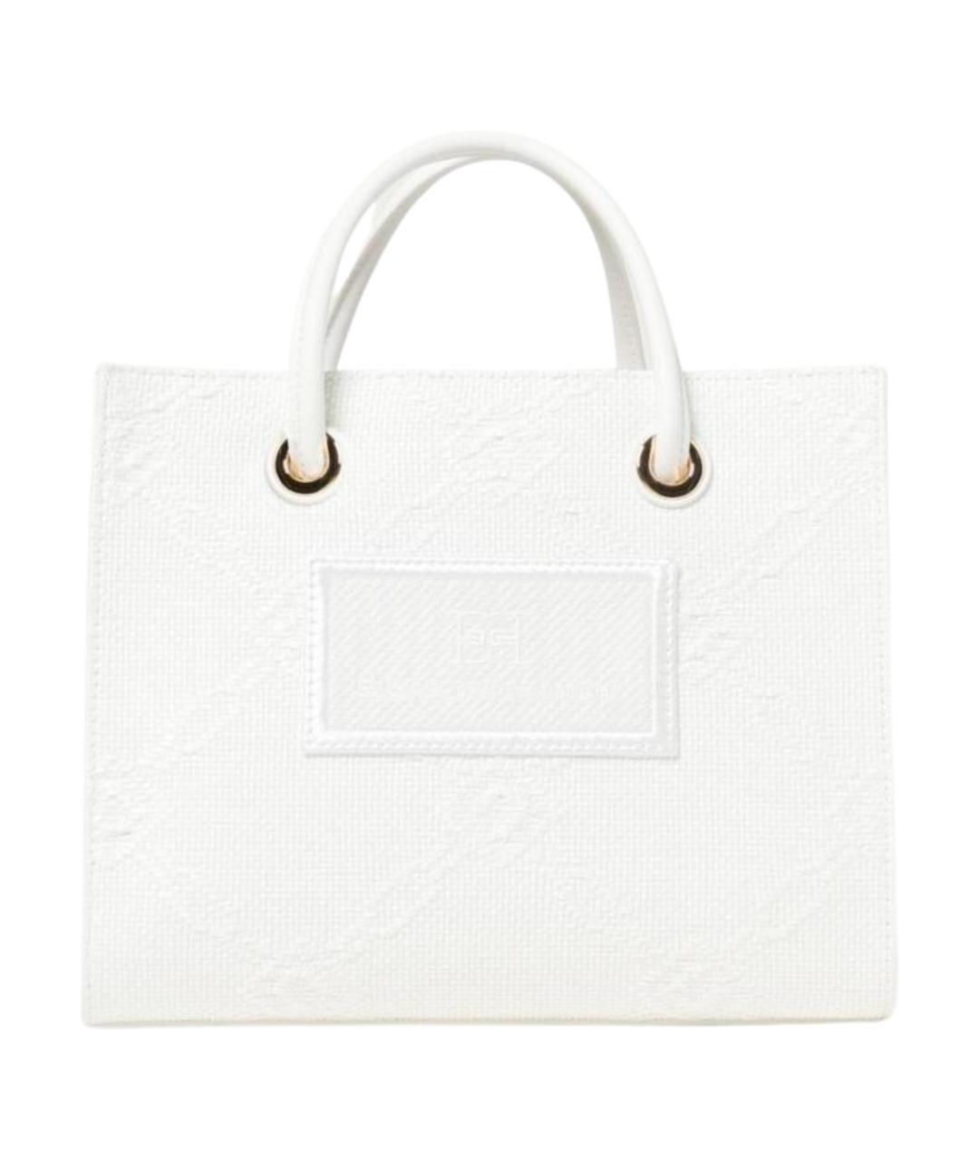ELISABETTA FRANCHI Белая сумка тоут из искусственной кожи, фото 1