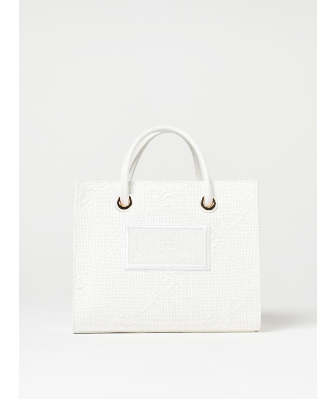 ELISABETTA FRANCHI Белая сумка тоут из искусственной кожи, фото 4