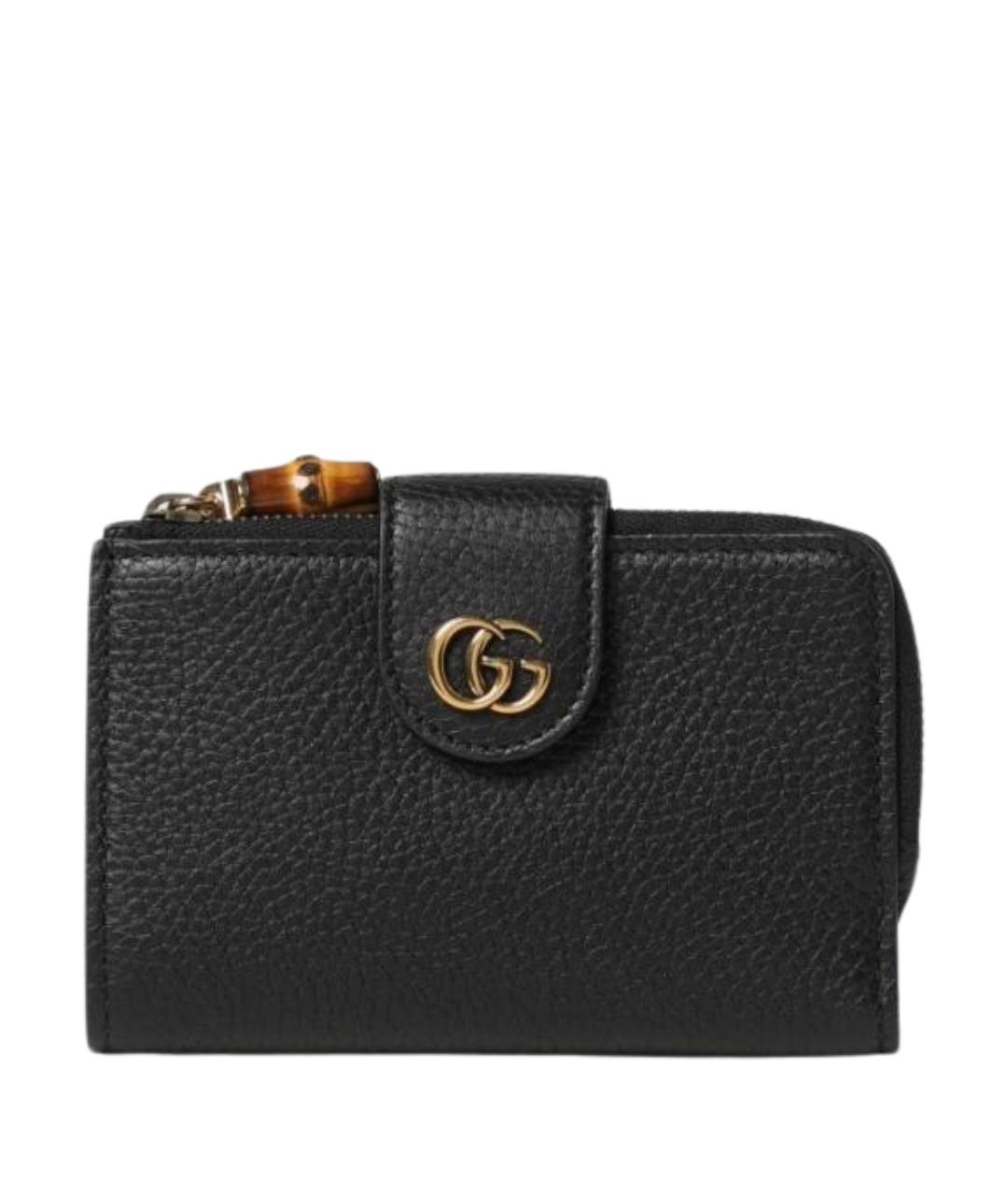 GUCCI Черный кожаный кошелек, фото 1