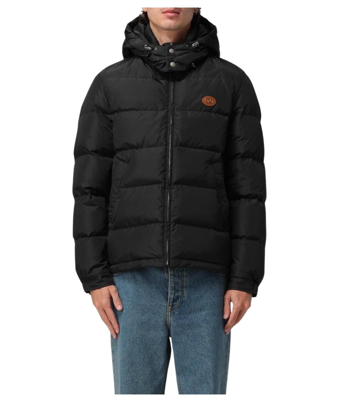 VALENTINO Черный синтетический пуховик, фото 1