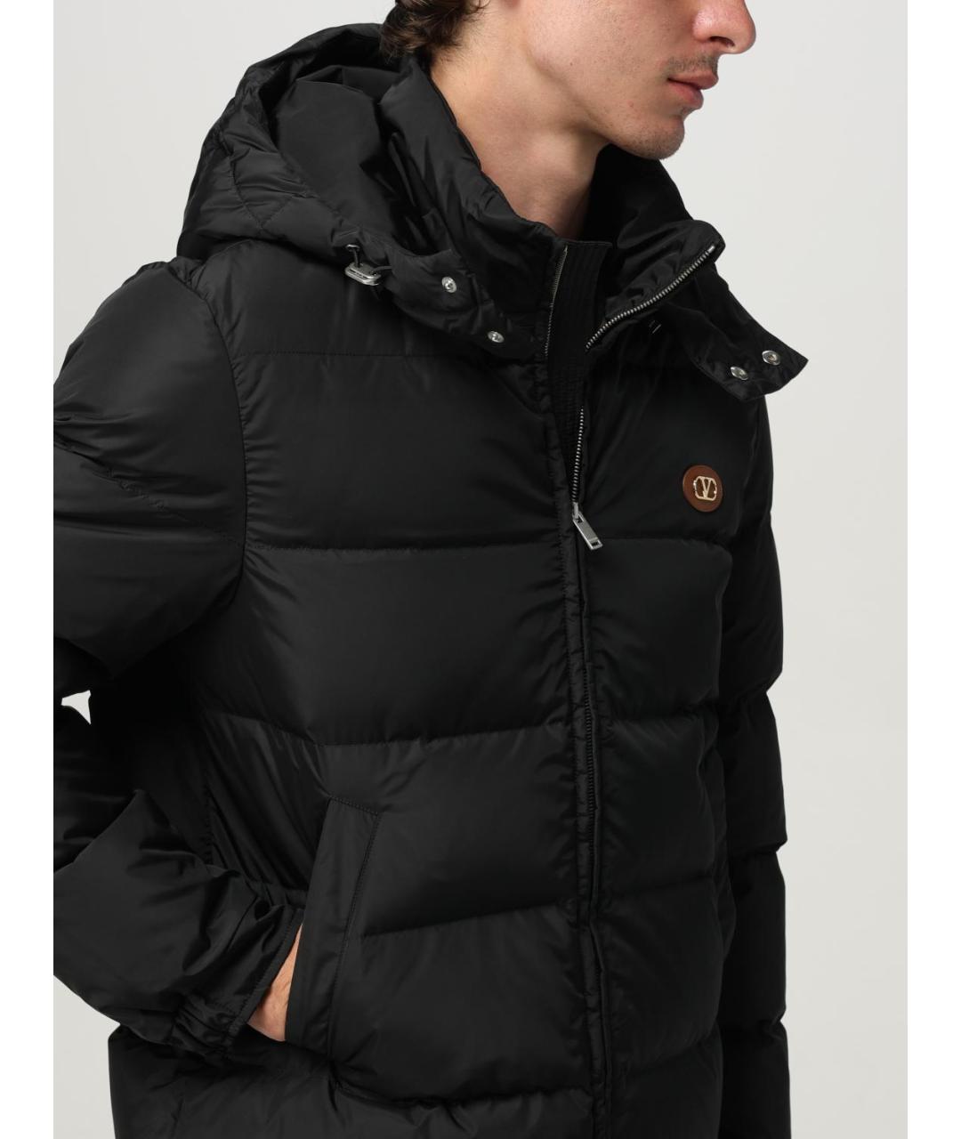 VALENTINO Черный синтетический пуховик, фото 4