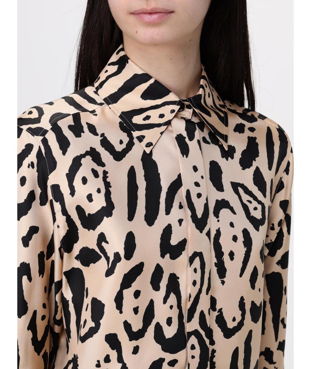 SPORTMAX Бежевая шелковая рубашка, фото 6