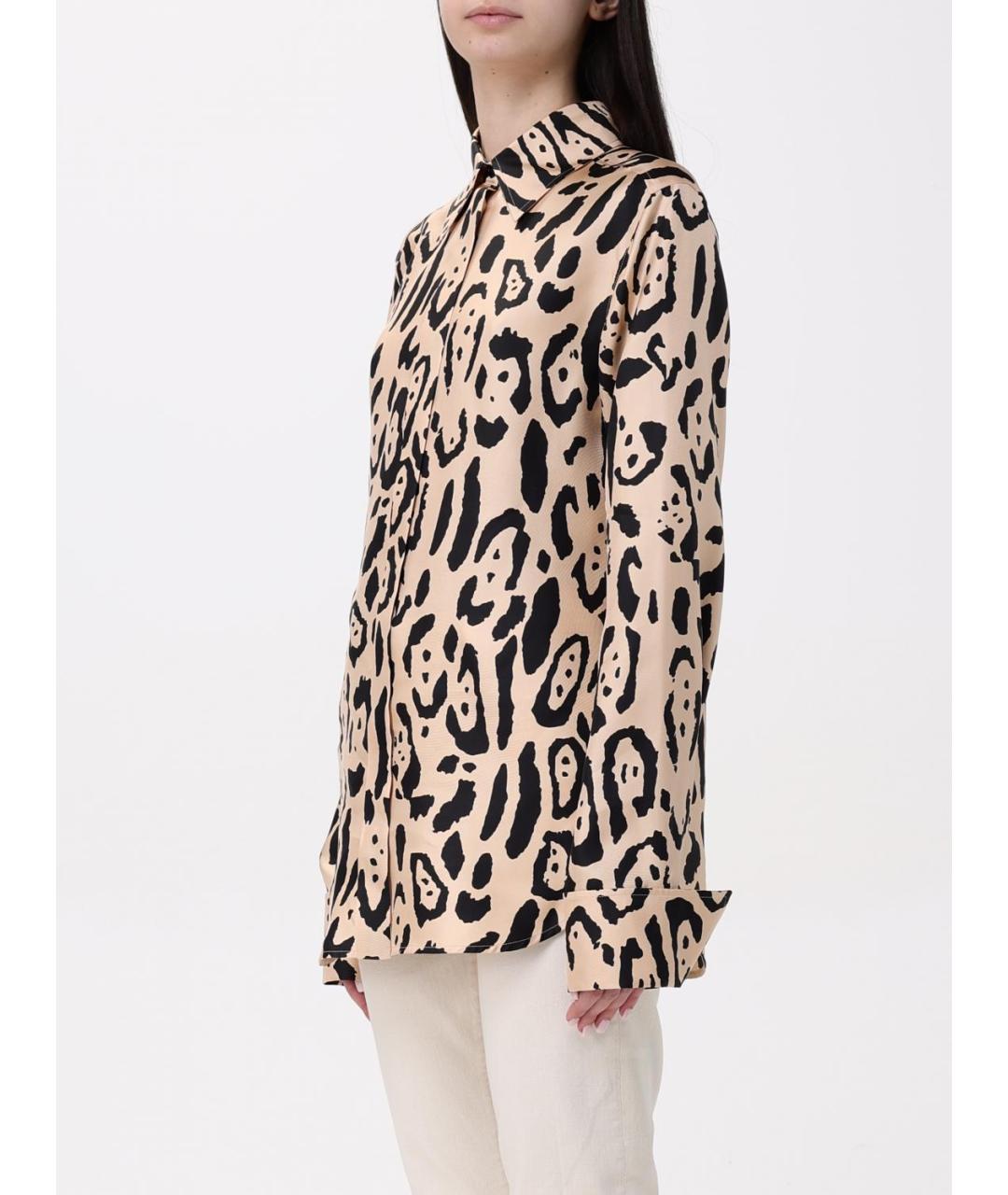 SPORTMAX Бежевая шелковая рубашка, фото 5