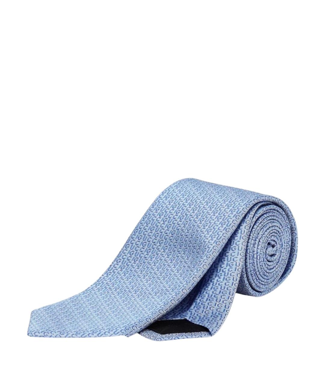 GUCCI Голубой шелковый галстук, фото 1