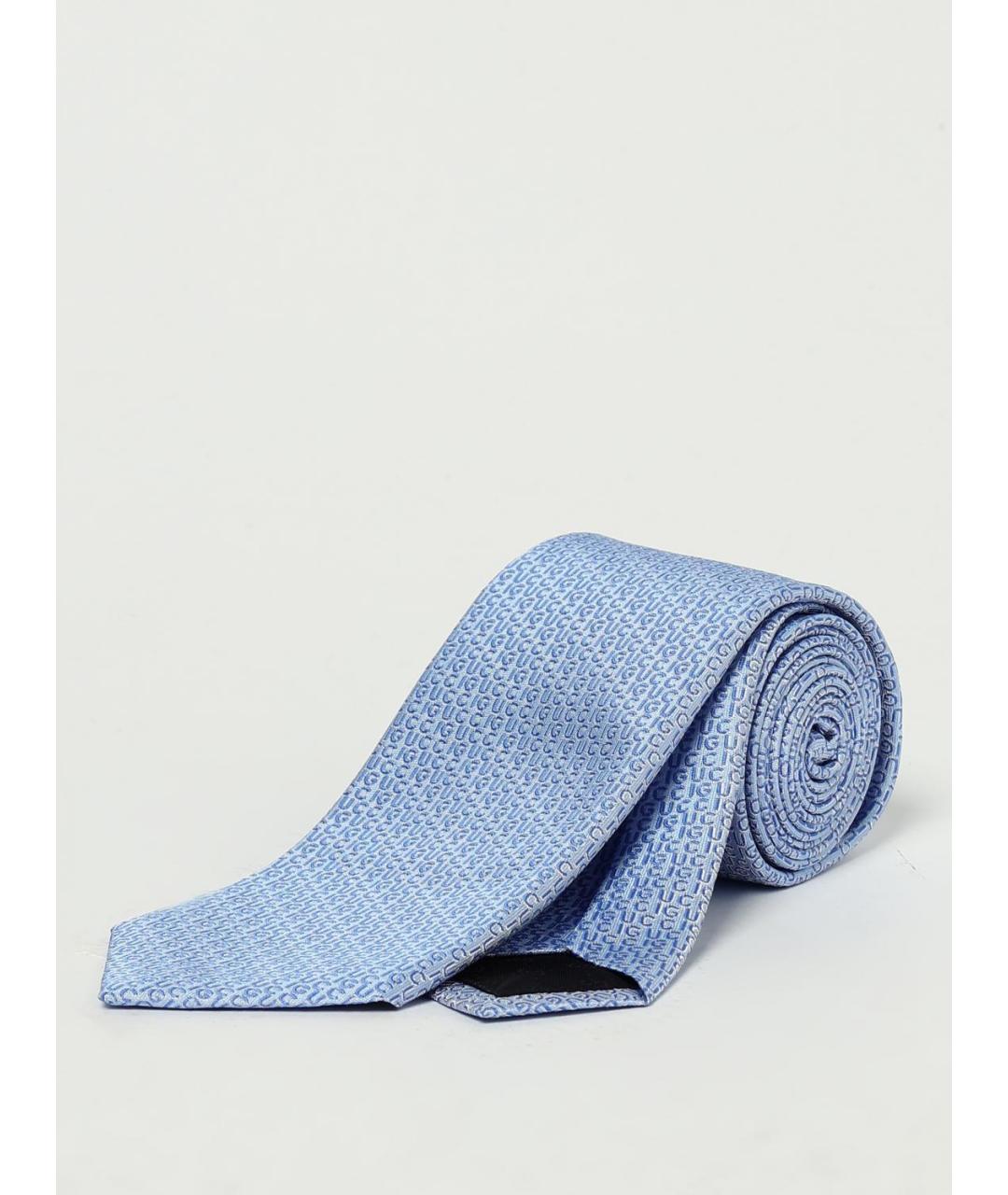 GUCCI Голубой шелковый галстук, фото 3