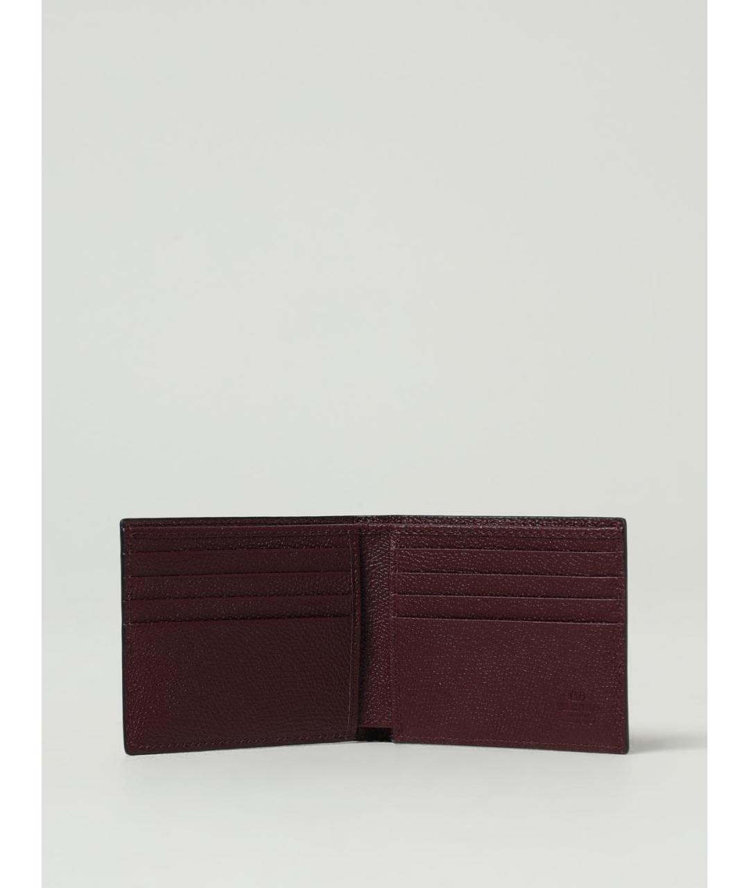 VALENTINO Бордовый кожаный кошелек, фото 2