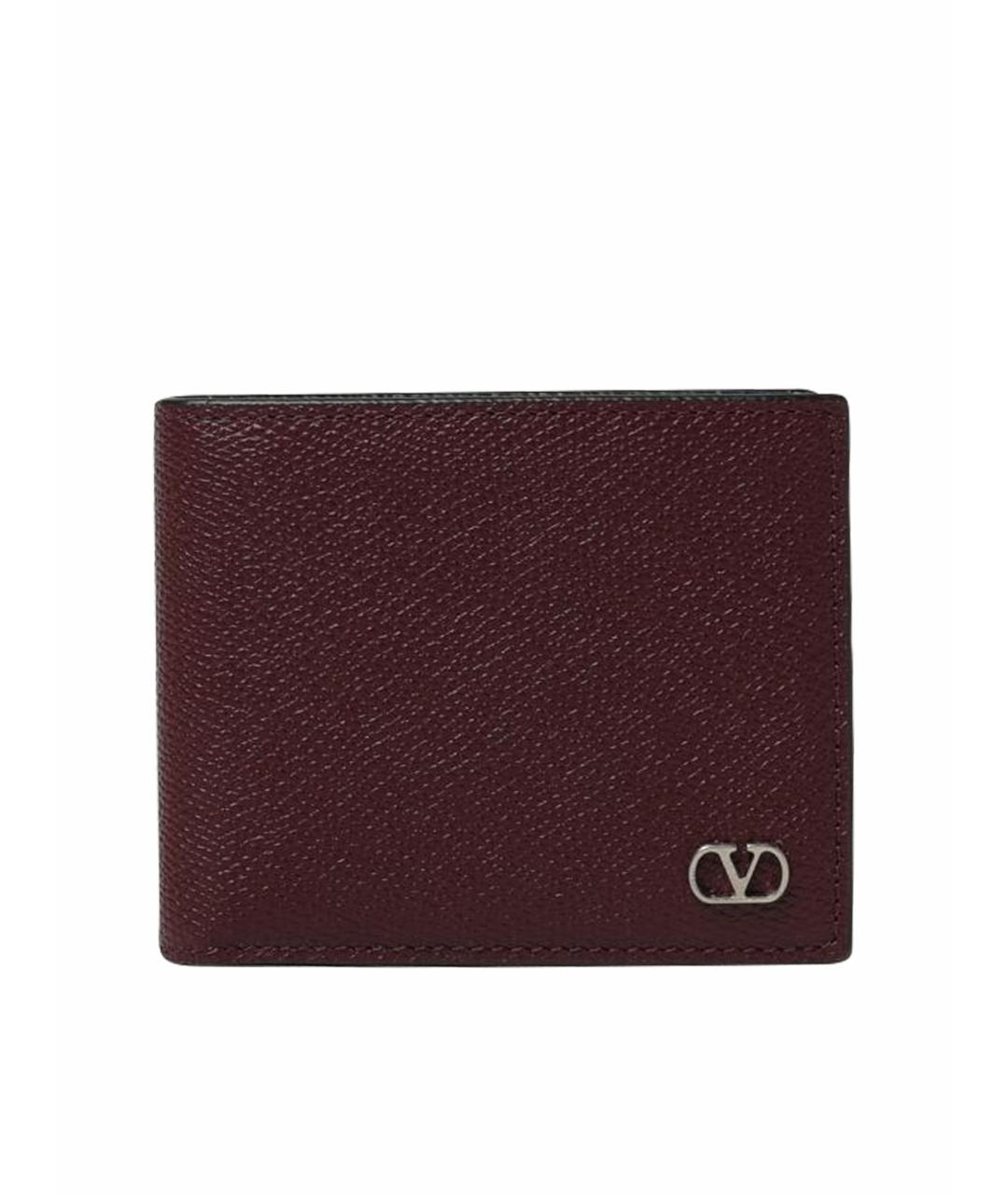 VALENTINO Бордовый кожаный кошелек, фото 1