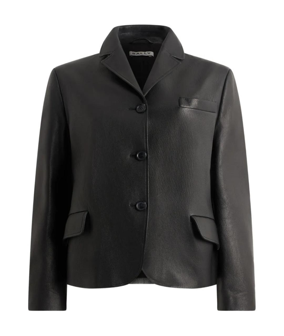 BALLY Черный кожаный жакет/пиджак, фото 1